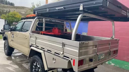 Mid Size 32 inch standard ladder rack on Summit flatbed tray